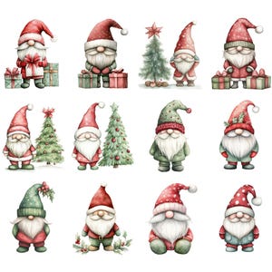 Clipart di gnomo natalizio / Gnomo natalizio in formato PNG / Sublimazione di gnomo / Gnomo festivo / Gnomo carino in formato PNG / Gnomo scandinavo / Illustrazione di gnomo