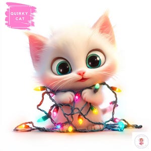 Witzige Weihnachts Katze Clipart: Feiertage JPEGs (300 DPI)