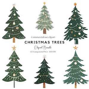 Clipart de árbol de Navidad minimalista / Árbol de Navidad lindo / Árbol de Navidad / Simple / Clipart de árbol png / Clipart de invierno / Clipart de vacaciones