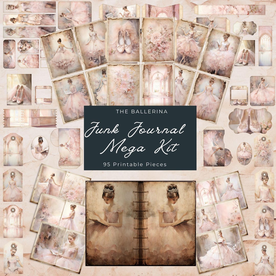 Ballerina Junk Journal Mega Kit: Shabby Chic Ephemera (digital Download ...