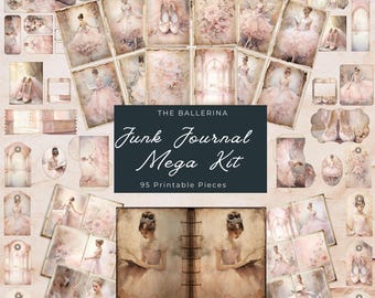Ballerina Junk Journal Mega Kit: Shabby Chic Ephemera (Digital Download)