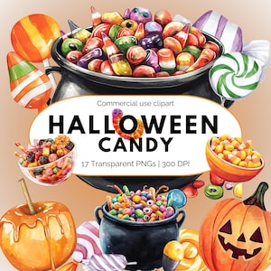 Clipart di caramelle di Halloween / Verme gommoso / Caramella di mais / Caramella gommosa png / Dolci di Halloween / Grafica di caramelle / Lecca-lecca png / Caramella di Halloween png