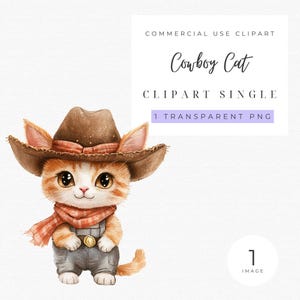 Cowboy Katze Clipart | Cowboyhut Katze Png | Western Cowboy Katze | Meowdy Partner Png | Katze im Cowboyhut Png | Süße Katze | Lustige Katze