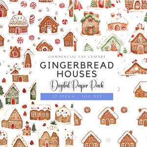 Gingerbread house digital papers | Gingerbread Seamless pattern | Christmas seamless | Christmas background | Gingerbread house background
