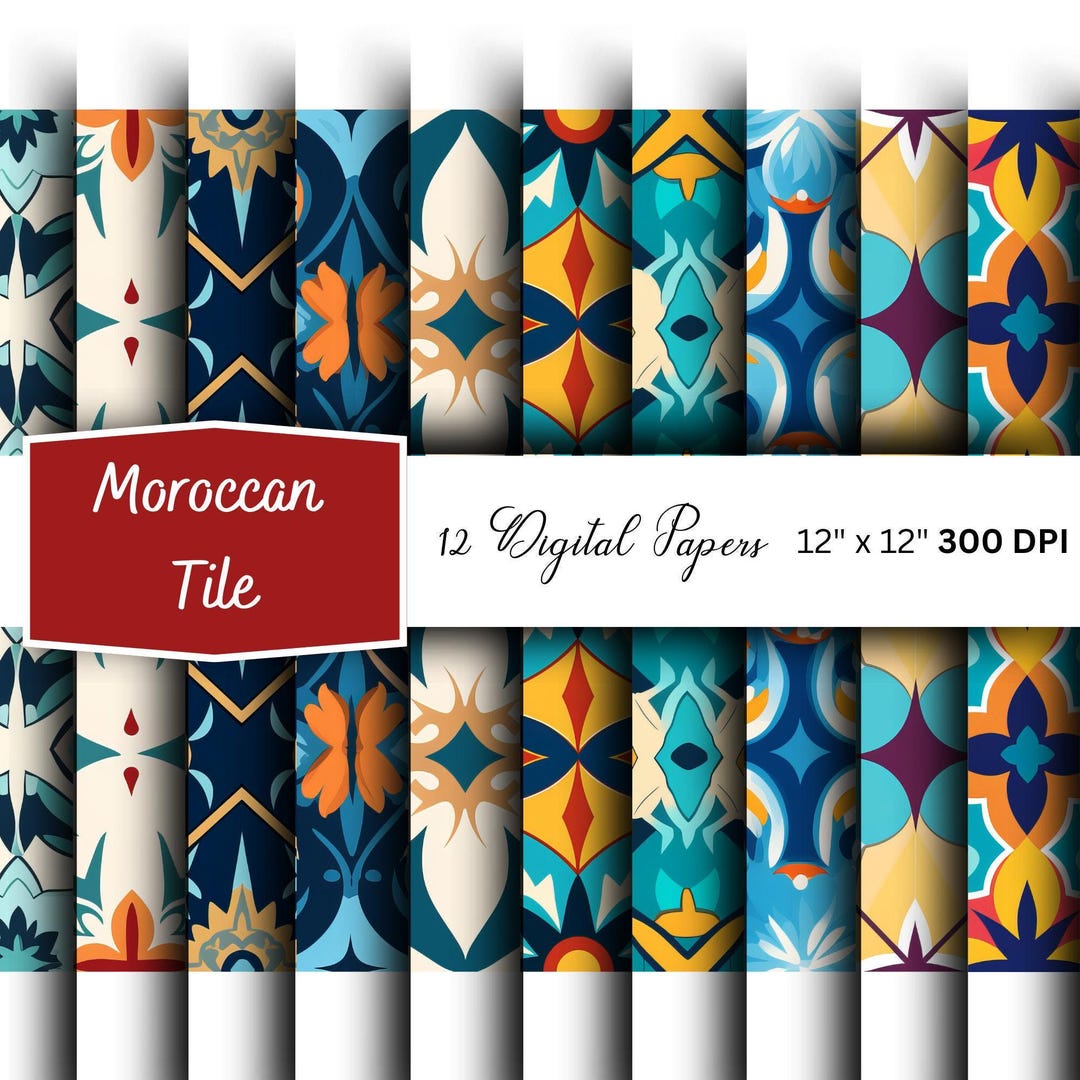 Moroccan Tile Digital Paper: Seamless Mediterranean Patterns (digital ...