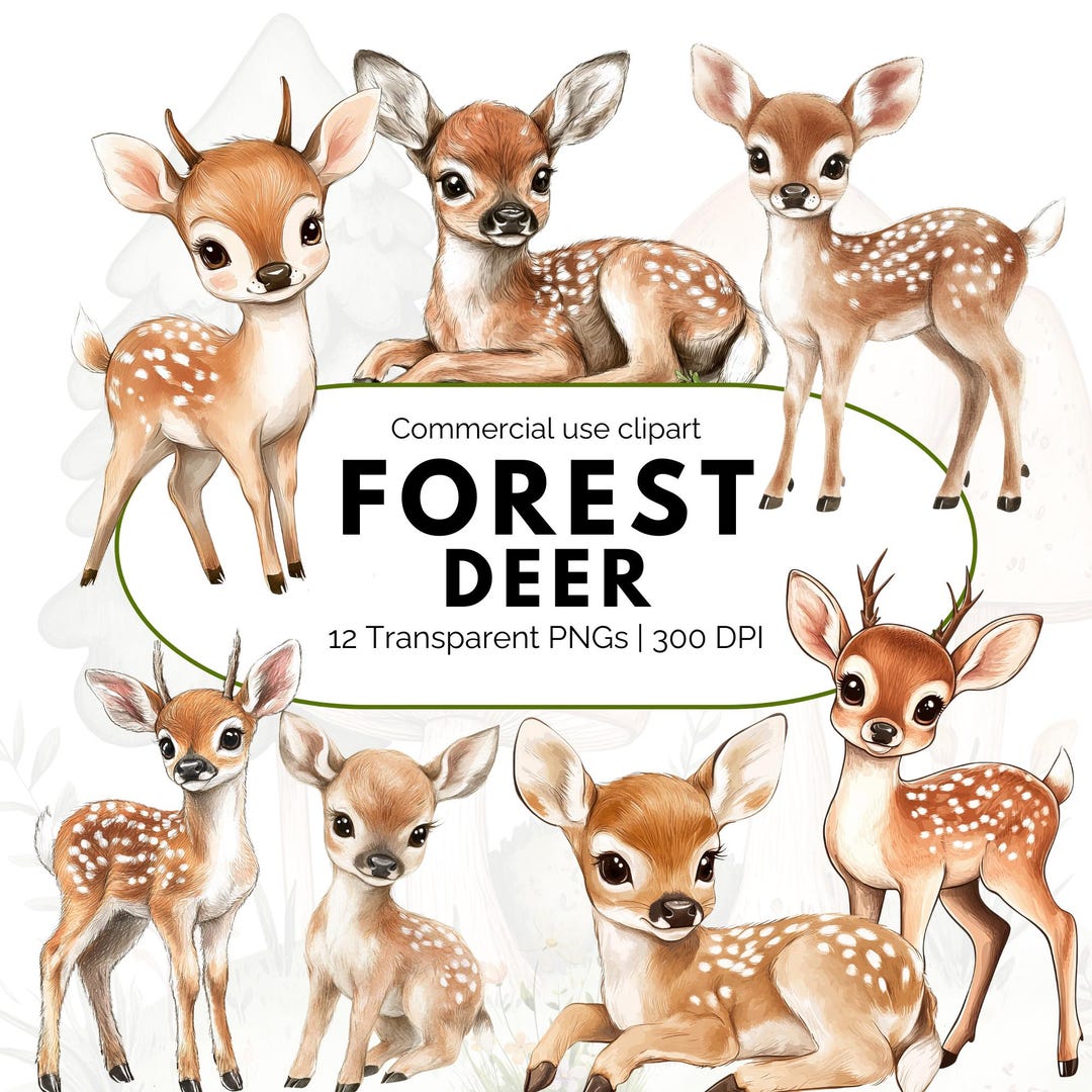 forest-deer-clipart-bundle-cute-woodland-deer-png-baby-fawn