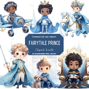 Märchenprinz Clipart | Märchenschloss | Fantasie | Kleiner Prinz | königlich | Geburtstagseinladung | Kinderzimmer Wand Kunst | Kinderzimmer Dekor