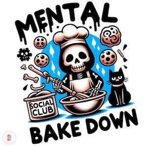 Mental Bake Down PNG: Skeleton Cook Tarot Card (Sublimation Design)