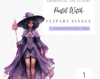 Watercolor Pastel Witch Clipart | Witchcraft png | Witch Fantasy Art | Pastel Goth | Cute Halloween Png | Pagan png | Occult png
