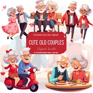 Imágenes prediseñadas de parejas de ancianos extravagantes / Personas mayores divertidas / Parejas de ancianos lindas / Abuela / Abuelo / Pareja de ancianos png / Abuelos