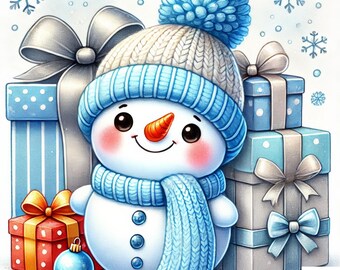 15 Cute Snowman Clipart | 300 DPI Jpegs | Festive Christmas | Snowman png | Watercolor Snowmans | Snowman illustration | Sublimation design