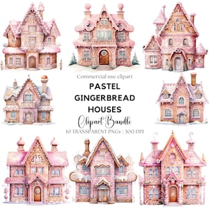 Christmas Pastel Gingerbread House Clipart | Cookie house | | Icing | Christmas Cookies | Holiday | Christmas Cookie | Gingerbread cookie