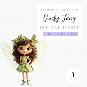 Quirky Fairy Clipart Single | Quirky Girl | Whimsical Fairy | Cartton Fairy | Fairytale | Fantasy | Nursery decor | Fairy Junk Journal