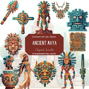 Ancient Maya Clipart | Mayan Pyramid | Mayan Calendar | Aztec art | Mexican clipart | Culture | Civilization | Tribe | Commercial use