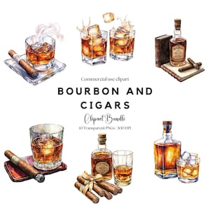 Bourbon en sigaren, png PNGEgg | Gentleman Art-sublimatieontwerp | Loungedecoratie whisky en sigaar | Alcohol whisky png | Sigarenliefhebber