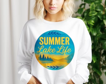 Sommer Leben am See PNG: Retro Camping Sublimationsdesign (Digitaler Download)