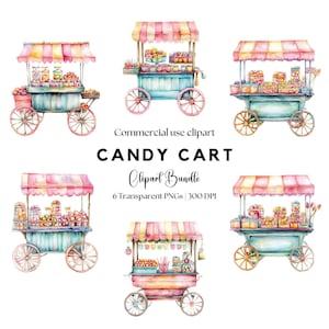 キャンディ カートのクリップアート | お菓子 | キャンディ ショップの装飾 | キャンディ カートの装飾 | ロリポップと綿菓子 | ロリポップ | 綿菓子 | ポップコーン | キャンディ
