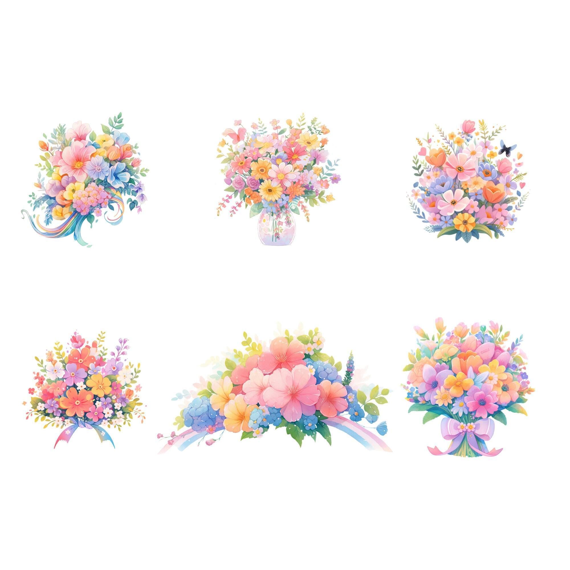 Cute Pastel Unicorn Clipart Bundle, Watercolor Baby Unicorn PNG ...