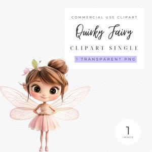 Quirky Fairy Clipart Single | Quirky Girl | Whimsical Fairy | Cartton Fairy | Fairytale | Fantasy | Nursery decor | Fairy Junk Journal