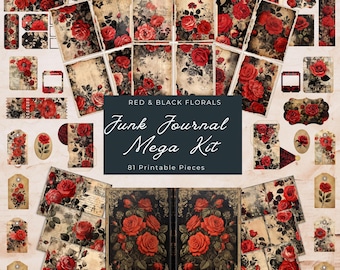 不気味なシーンのジャンクジャーナルページ：ゴシックハロウィンの