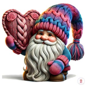 Strickwichtel JPEGs | Gnom Sublimation | häkeln Clipart | Garn Clipart | Aquarell Stricken | Zwerge zum Basteln