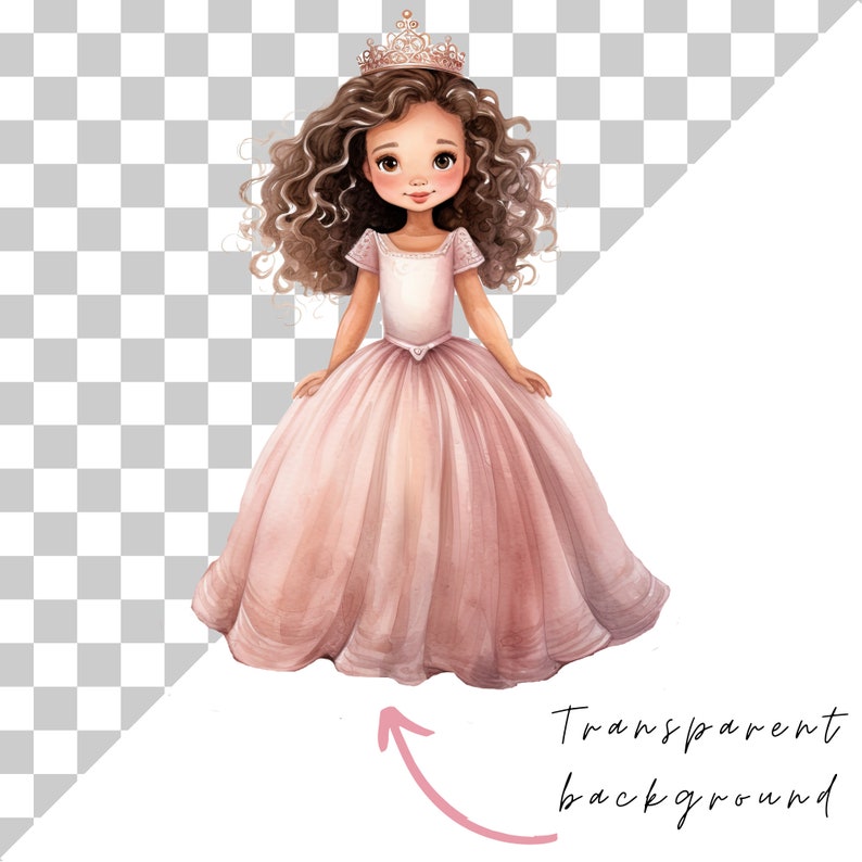 The Princess Clipart Little Princess PNG Fairytale Princess Pink ...