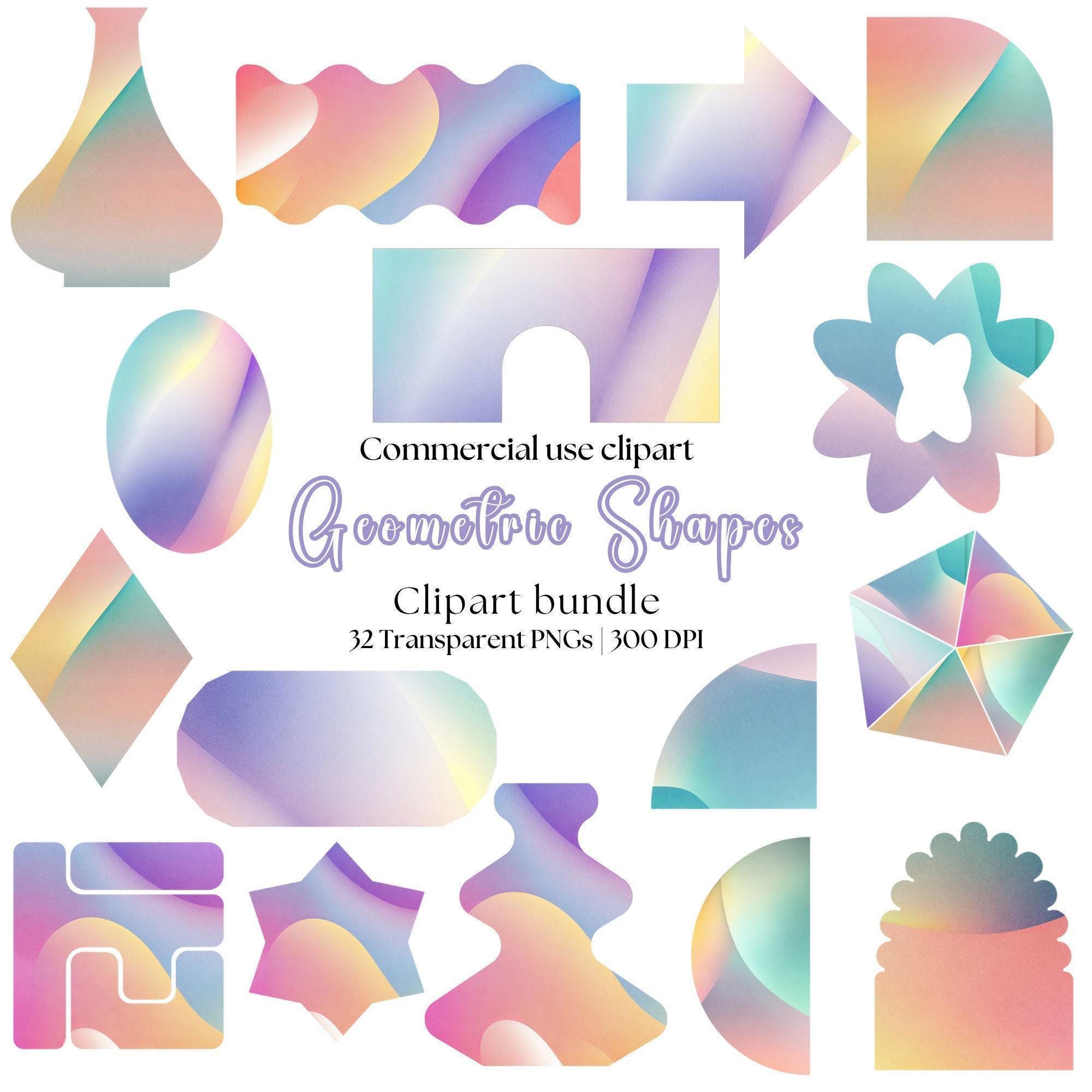 Watercolor Geometric Shapes Clipart: Abstract Boho PNG (digital Download) -  Etsy, image size:2000x2000
