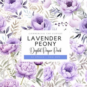 Aquarell Lila Pfingstrose Digitale Papiere | Lavendel Pfingstrosen | Lila Hochzeit | Aquarell Blumen | Hochzeitseinladung | Lila Pfingstrosen Png