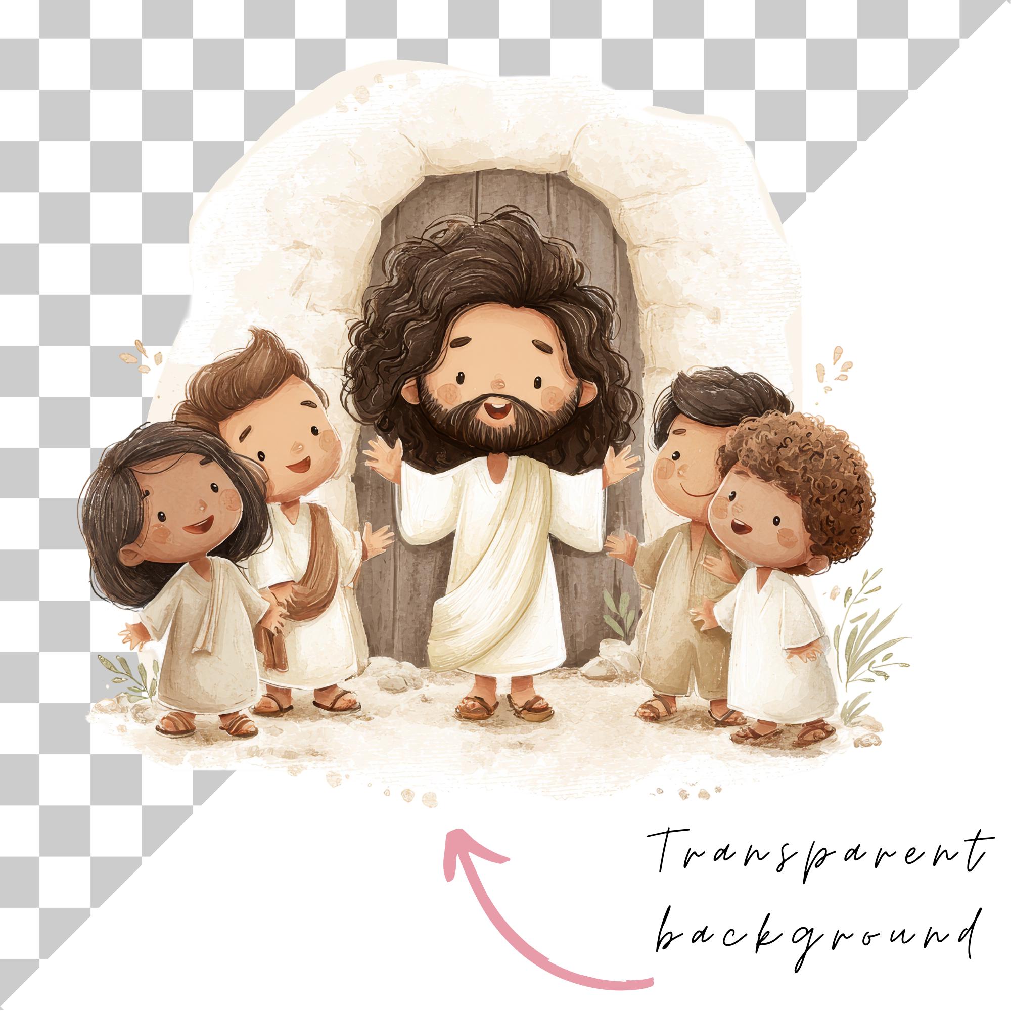 Jesus and the Apostles Clipart Watercolor Bible Story PNG Biblical ...