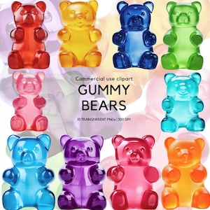 Gummy Bear Clipart | Realistic | Gummy Candy | Jelly Bear | Sweets Png | Gummy Bear Image | Commercial use clipart | Transparent PNG