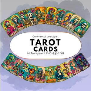 Grappige skelet tarotkaart clipart: sarcastische humor voor volwassenen, png (digitale download)