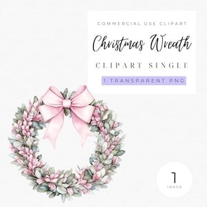 Guirlanda de Natal Rosa Preppy Clipart | Guirlanda de Natal PNG | Guirlanda de Natal Preppy PNG | Natal Rosa PNG | Cartão de Natal Clipart