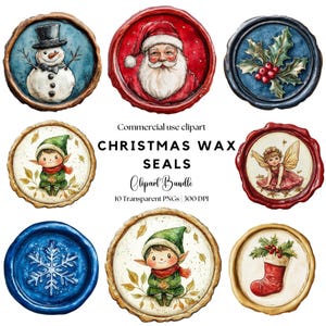 Clipart de sello de lacre navideño / Sello de lacre / Sello de sobre PNG / Pegatinas de sello de lacre / Época de la Regencia / Vintage / Sello de lacre digital