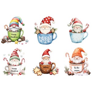 Hot Cocoa Christmas Gnome Clipart | Funny Gnome | Gnome Sublimation | Winter Gnome | Festive Gnome | Christmas Gnome Png | Gnome Sublimation