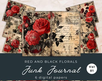 不気味なシーンのジャンクジャーナルページ：ゴシックハロウィンの