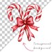 Candy Cane With Bow Clipart: Christmas Card Design (PNG) - Etsy