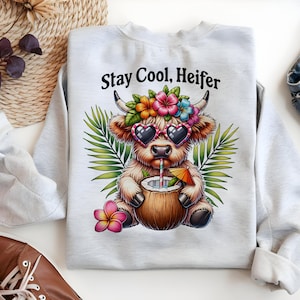 Summer Vibes Cow PNG | Highland Cow Retro Sublimation | Cute Highland Cow | Summer tshirt design | Summer vibes png | Cow lover png