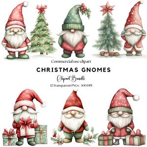 Christmas Gnome Clipart | Christmas Gnome Png | Gnome Sublimation | Festive Gnome | Cute Gnome png | Scandinavian Gnome | Gnome Illustration