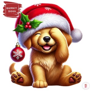 15 schrullig Weihnachten Hunde Clipart | 300 DPI Jpegs | Weihnachtshund png | Witziger Hund | Weihnachtswelpen | Witziger Weihnachtshund