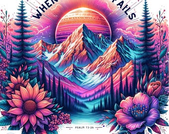 Inspirational Christian PNG: Western Bible Verse Sublimation Design