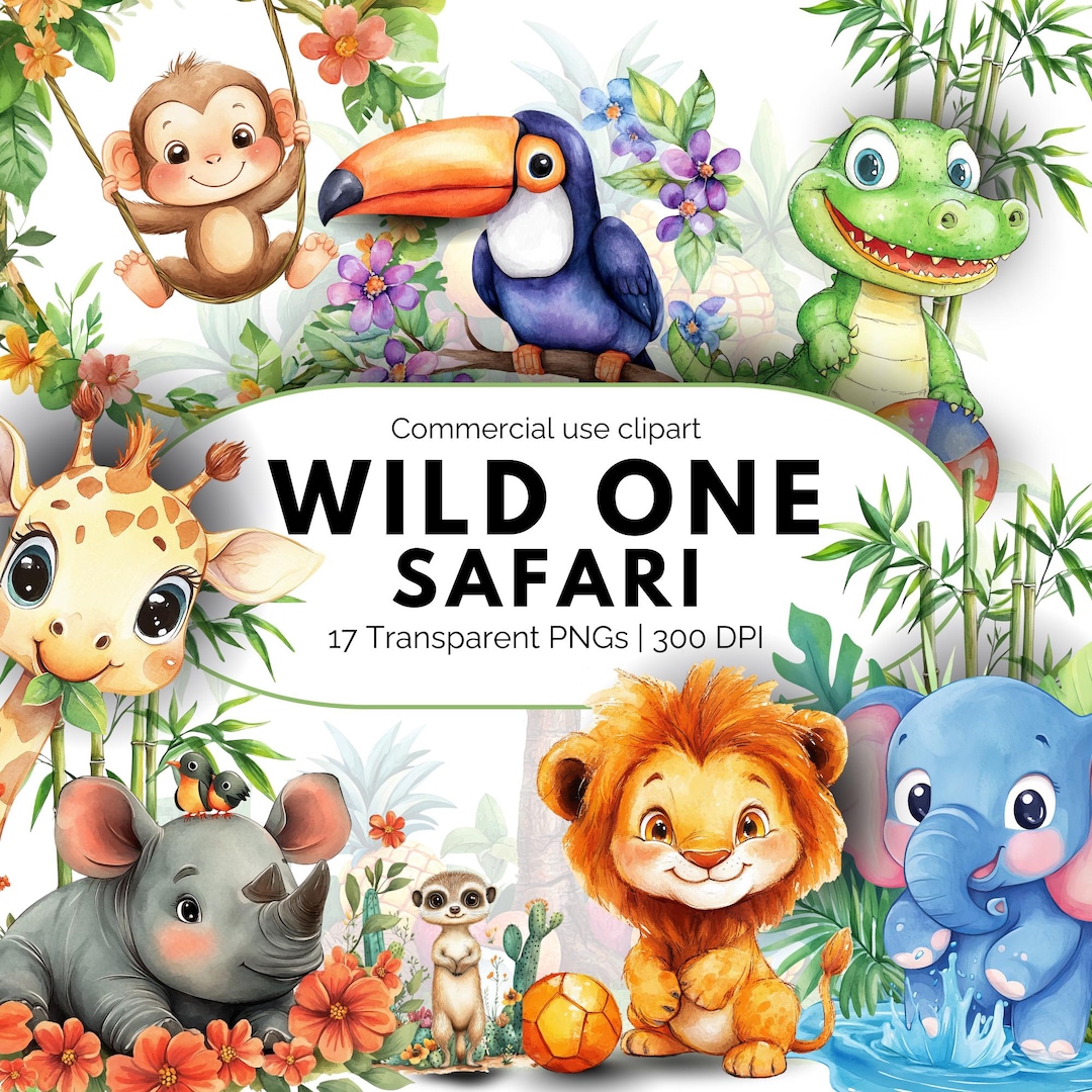 Wild One Safari Jungle Animal Baby First Birthday Party Decor ...