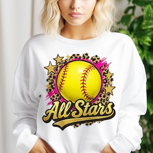 All Stars Softball PNG – Game Day-sublimatieontwerp voor softbalmoeders en -teams