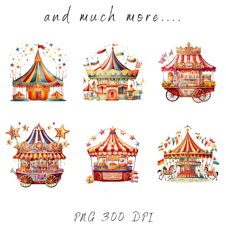 Carnival Circus Clipart Bundle, Cute Circus Animals PNG, Kids Party ...