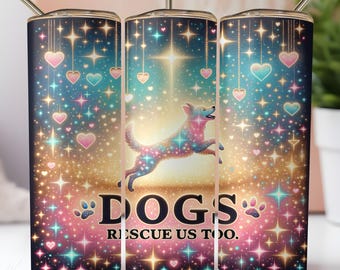 Envoltorio para vaso de 20 oz de Dog Rescue Mom: Regalo para la adopción de mascotas (Descarga digital)
