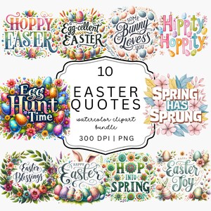 Easter Quotes Clipart Bundle: Christian PNG Images (Digital Download)