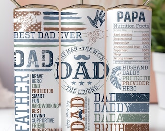 Fathers Day Tumbler Wrap PNG, Gift for Dad, Best dad ever, Daddy, Dada,20oz Skinny Tumbler Sublimation Design, Best Dad Ever Tumbler