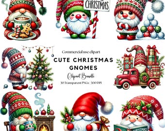 Cute Christmas Gnome Clipart | Funny Gnomes | Gnome Sublimation | Winter Gnome | Festive Gnome | Christmas graphics | Sublimation Clipart