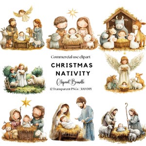 Uroczy Clipart Narodzenia | Dzieciątko Jezus | Clipart religijny | Scena Narodzenia png | Clipart biblijny | Chrześcijański Jezus | Sublimacja Narodzenia