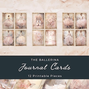 The Ballerina Junk Journal Cards | | Ballerina Scrapbook | Ballerina Journal | US Paper Size | JJ012