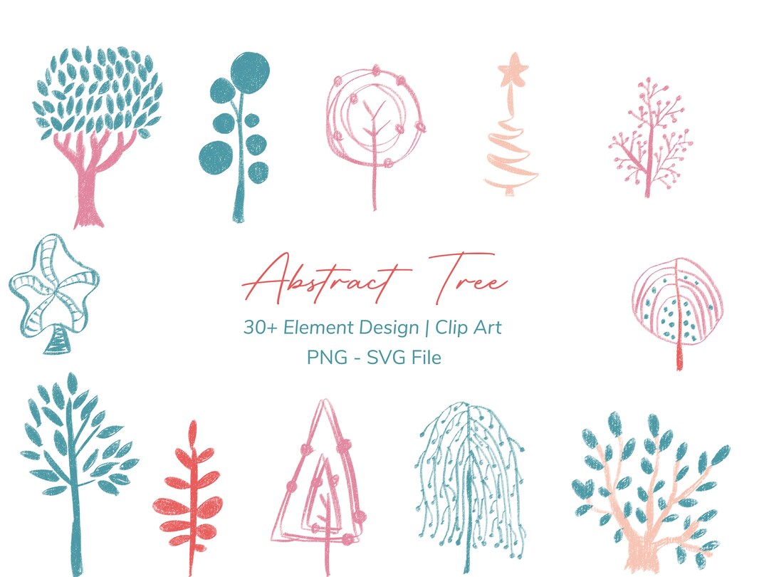 Tree PNG Tree SVG Tree Element Designs Tree Logo Bundle - Etsy